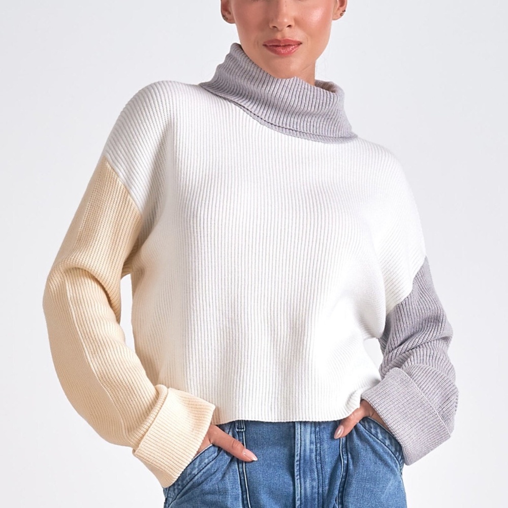 COLORBLOCK TURTLENECK SWEATER